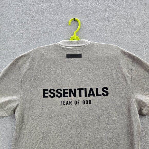 Fear Of God Essentials Men Shirt S Gray Logo Short Sleeve - Picture 4 of 10